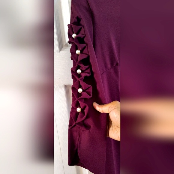 NWT Women's LABEL by Twelve Pearl-Embellished Sleeve Dress, Sz. 10 - Picture 6 of 6